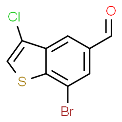 ChemSpider 2D Image | 7-Bromo-3-chloro-1-benzothiophene-5-carbaldehyde | C9H4BrClOS