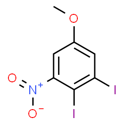 ChemSpider 2D Image | 1,2-Diiodo-5-methoxy-3-nitrobenzene | C7H5I2NO3