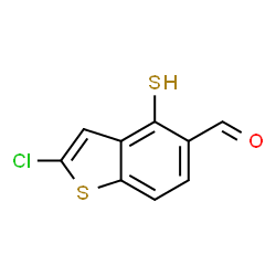 ChemSpider 2D Image | 2-Chloro-4-sulfanyl-1-benzothiophene-5-carbaldehyde | C9H5ClOS2