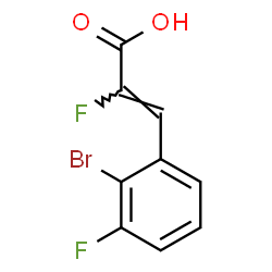 ChemSpider 2D Image | (2Z)-3-(2-Bromo-3-fluorophenyl)-2-fluoroacrylic acid | C9H5BrF2O2