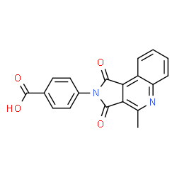 ChemSpider 2D Image | 4-(4-Methyl-1,3-dioxo-1,3-dihydro-2H-pyrrolo[3,4-c]quinolin-2-yl)benzoic acid | C19H12N2O4