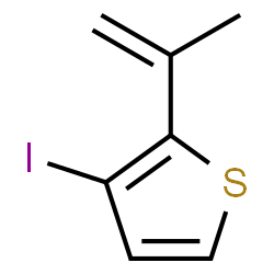 ChemSpider 2D Image | 3-Iodo-2-isopropenylthiophene | C7H7IS