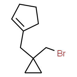 ChemSpider 2D Image | 1-{[1-(Bromomethyl)cyclopropyl]methyl}cyclopentene | C10H15Br