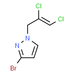 ChemSpider 2D Image | 3-Bromo-1-[(2Z)-2,3-dichloro-2-propen-1-yl]-1H-pyrazole | C6H5BrCl2N2
