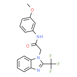 ChemSpider 2D Image | N-(3-methoxyphenyl)-2-[2-(trifluoromethyl)-1,3-benzodiazol-1-yl]acetamide | C17H14F3N3O2