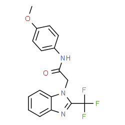ChemSpider 2D Image | N-(4-Methoxyphenyl)-2-[2-(trifluoromethyl)-1H-benzimidazol-1-yl]acetamide | C17H14F3N3O2
