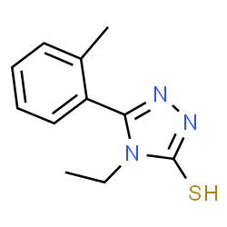 ChemSpider 2D Image | 4-ethyl-5-(2-methylphenyl)-2H-1,2,4-triazole-3-thione | C11H13N3S