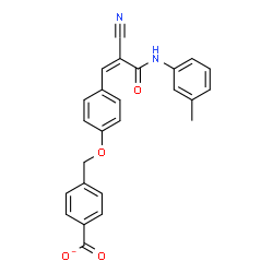ChemSpider 2D Image | 4-[(4-{(1Z)-2-Cyano-3-[(3-methylphenyl)amino]-3-oxo-1-propen-1-yl}phenoxy)methyl]benzoate | C25H19N2O4