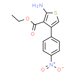 ChemSpider 2D Image | Ethyl 2-amino-4-(4-nitrophenyl)-3-thiophenecarboxylate | C13H12N2O4S