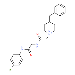 ChemSpider 2D Image | N~2~-[(4-Benzyl-1-piperidiniumyl)acetyl]-N-(4-fluorophenyl)glycinamide | C22H27FN3O2