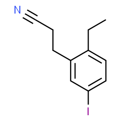 ChemSpider 2D Image | 3-(2-Ethyl-5-iodophenyl)propanenitrile | C11H12IN
