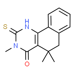 ChemSpider 2D Image | 3,5,5-trimethyl-2-sulfanylidene-1,6-dihydrobenzo[h]quinazolin-4-one | C15H16N2OS