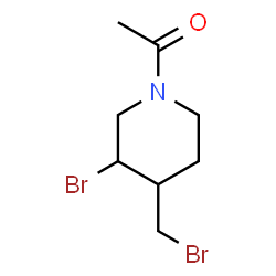 ChemSpider 2D Image | 1-[3-Bromo-4-(bromomethyl)-1-piperidinyl]ethanone | C8H13Br2NO