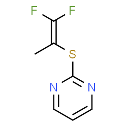 ChemSpider 2D Image | 2-[(1,1-Difluoro-1-propen-2-yl)sulfanyl]pyrimidine | C7H6F2N2S