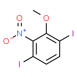 ChemSpider 2D Image | 1,4-Diiodo-2-methoxy-3-nitrobenzene | C7H5I2NO3