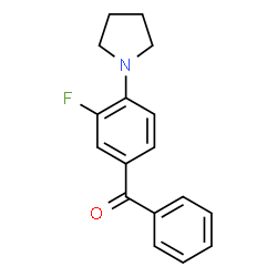 ChemSpider 2D Image | [3-Fluoro-4-(1-pyrrolidinyl)phenyl](phenyl)methanone | C17H16FNO