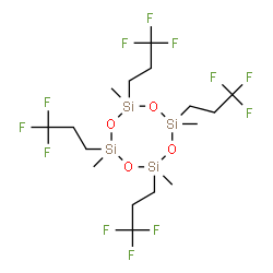ChemSpider 2D Image | 2,4,6,8-tetramethyl-2,4,6,8-tetrakis(3,3,3-trifluoropropyl)cyclotetrasiloxane | C16H28F12O4Si4