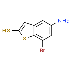 ChemSpider 2D Image | 5-Amino-7-bromo-1-benzothiophene-2-thiol | C8H6BrNS2