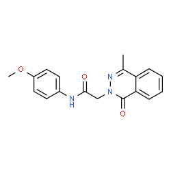 ChemSpider 2D Image | N-(4-Methoxyphenyl)-2-(4-methyl-1-oxo-2(1H)-phthalazinyl)acetamide | C18H17N3O3