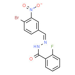 ChemSpider 2D Image | N'-[(Z)-(4-Bromo-3-nitrophenyl)methylene]-2-fluorobenzohydrazide | C14H9BrFN3O3