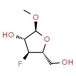 ChemSpider 2D Image | Methyl 3-deoxy-3-fluoro-alpha-D-arabinofuranoside | C6H11FO4