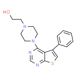 ChemSpider 2D Image | 2-[4-(5-Phenylthieno[2,3-d]pyrimidin-4-yl)-1-piperazinyl]ethanol | C18H20N4OS