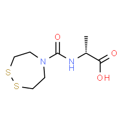 ChemSpider 2D Image | N-(1,2,5-Dithiazepan-5-ylcarbonyl)-D-alanine | C8H14N2O3S2