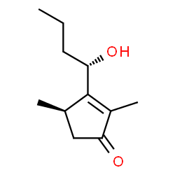 ChemSpider 2D Image | (4R)-3-[(1S)-1-Hydroxybutyl]-2,4-dimethyl-2-cyclopenten-1-one | C11H18O2