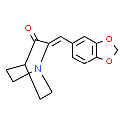 ChemSpider 2D Image | (2Z)-2-(1,3-Benzodioxol-5-ylmethylene)quinuclidin-3-one | C15H15NO3