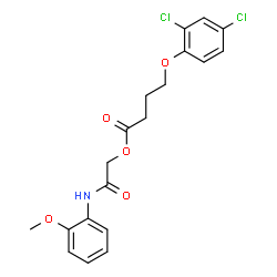 ChemSpider 2D Image | 2-[(2-Methoxyphenyl)amino]-2-oxoethyl 4-(2,4-dichlorophenoxy)butanoate | C19H19Cl2NO5