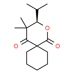 ChemSpider 2D Image | (3R)-3-Isopropyl-4,4-dimethyl-2-oxaspiro[5.5]undecane-1,5-dione | C15H24O3