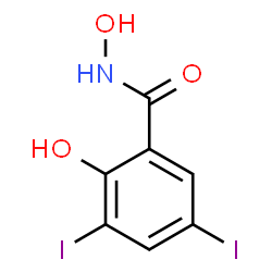 ChemSpider 2D Image | N,2-Dihydroxy-3,5-diiodobenzamide | C7H5I2NO3