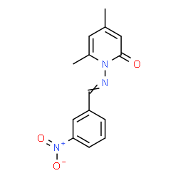 ChemSpider 2D Image | 4,6-Dimethyl-1-[(3-nitrobenzylidene)amino]-2(1H)-pyridinone | C14H13N3O3