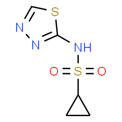 ChemSpider 2D Image | N-(1,3,4-Thiadiazol-2-yl)cyclopropanesulfonamide | C5H7N3O2S2