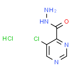 ChemSpider 2D Image | 5-Chloro-4-pyrimidinecarbohydrazide hydrochloride (1:1) | C5H6Cl2N4O