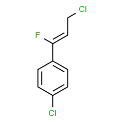 ChemSpider 2D Image | 1-Chloro-4-[(1Z)-3-chloro-1-fluoro-1-propen-1-yl]benzene | C9H7Cl2F