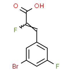 ChemSpider 2D Image | (2Z)-3-(3-Bromo-5-fluorophenyl)-2-fluoroacrylic acid | C9H5BrF2O2