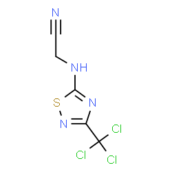 ChemSpider 2D Image | {[3-(Trichloromethyl)-1,2,4-thiadiazol-5-yl]amino}acetonitrile | C5H3Cl3N4S