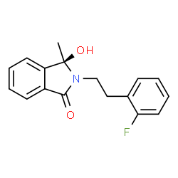 ChemSpider 2D Image | (3R)-2-[2-(2-Fluorophenyl)ethyl]-3-hydroxy-3-methyl-1-isoindolinone | C17H16FNO2