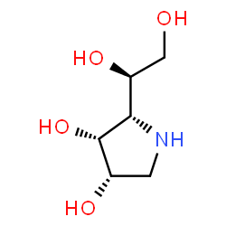 ChemSpider 2D Image | (2S,3R,4S)-2-[(1R)-1,2-Dihydroxyethyl]-3,4-pyrrolidinediol | C6H13NO4