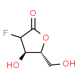 ChemSpider 2D Image | (4R,5R)-3-Fluoro-4-hydroxy-5-(hydroxymethyl)dihydro-2(3H)-furanone (non-preferred name) | C5H7FO4