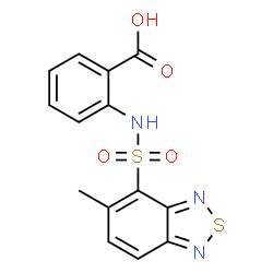 ChemSpider 2D Image | 2-{[(5-Methyl-2,1,3-benzothiadiazol-4-yl)sulfonyl]amino}benzoic acid | C14H11N3O4S2