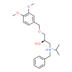 ChemSpider 2D Image | (2R)-N-Benzyl-3-[(3,4-dimethoxybenzyl)oxy]-2-hydroxy-N-isopropyl-1-propanaminium | C22H32NO4