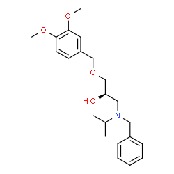 ChemSpider 2D Image | (2R)-1-[Benzyl(isopropyl)amino]-3-[(3,4-dimethoxybenzyl)oxy]-2-propanol | C22H31NO4