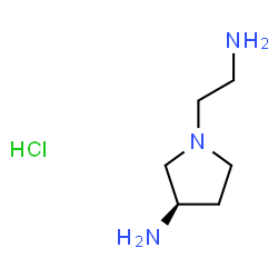 ChemSpider 2D Image | (3R)-1-(2-Aminoethyl)-3-pyrrolidinamine hydrochloride (1:1) | C6H16ClN3