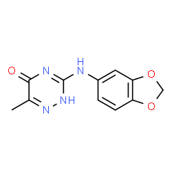 ChemSpider 2D Image | 3-(1,3-benzodioxol-5-ylamino)-6-methyl-1,2,4-triazin-5-ol | C11H10N4O3