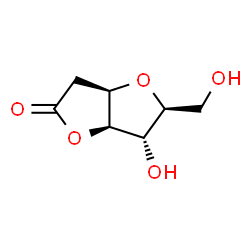 ChemSpider 2D Image | (3aR,5S,6S,6aR)-6-Hydroxy-5-(hydroxymethyl)tetrahydrofuro[3,2-b]furan-2(3H)-one (non-preferred name) | C7H10O5