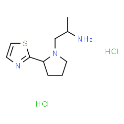 ChemSpider 2D Image | 1-[2-(1,3-Thiazol-2-yl)-1-pyrrolidinyl]-2-propanamine dihydrochloride | C10H19Cl2N3S