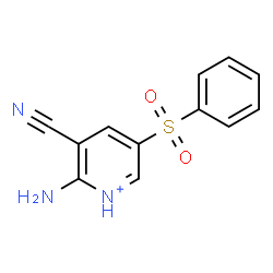 ChemSpider 2D Image | 2-Amino-3-cyano-5-(phenylsulfonyl)pyridinium | C12H10N3O2S