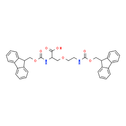 ChemSpider 2D Image | N-[(9H-Fluoren-9-ylmethoxy)carbonyl]-O-(2-{[(9H-fluoren-9-ylmethoxy)carbonyl]amino}ethyl)serine | C35H32N2O7